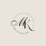 Home black and beige minimal personal mk initials logo