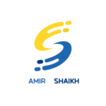 Home blue yellow simple modern initial s business logo